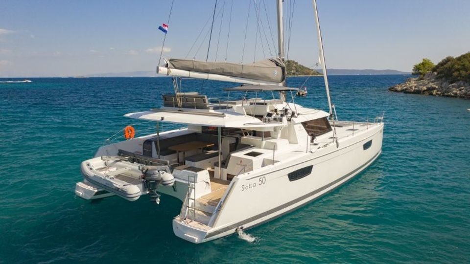 Saba 50 under sail